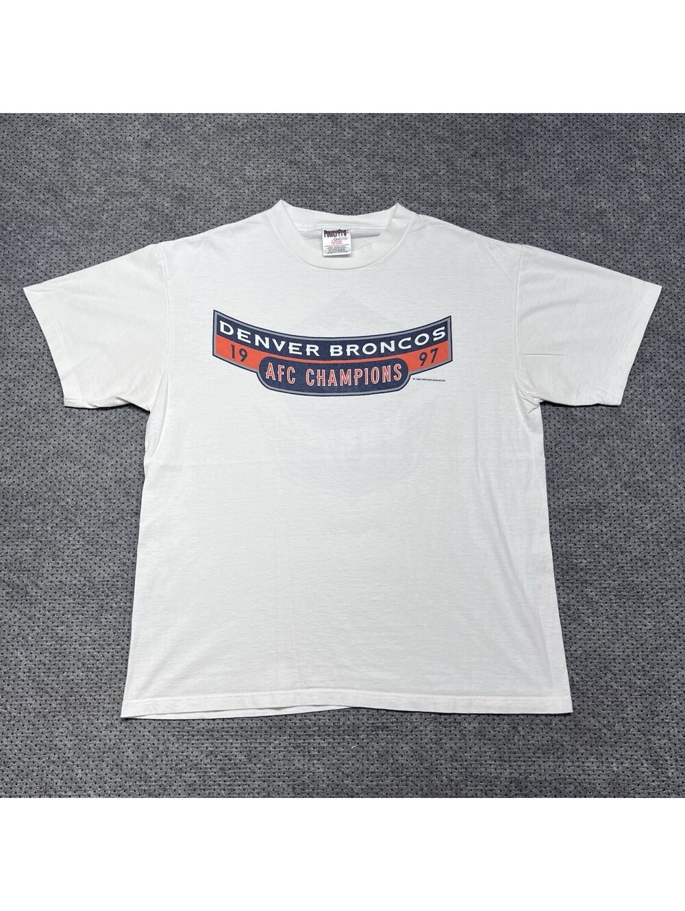 Vintage 1996 Denver Broncos Afc Champions T-Shirt Large RARE MENS WHITE